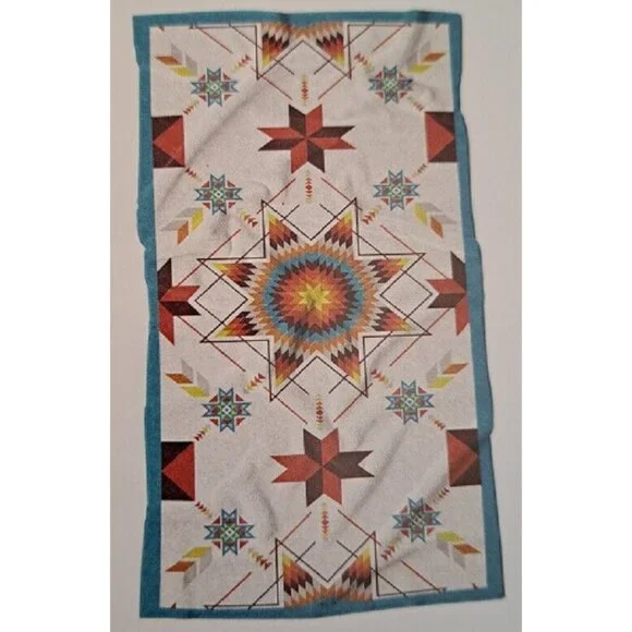 New White Star Oversized Native Southwest Bath Beach Pool Gift Towel Rustic NIP - Picture 1 of 2